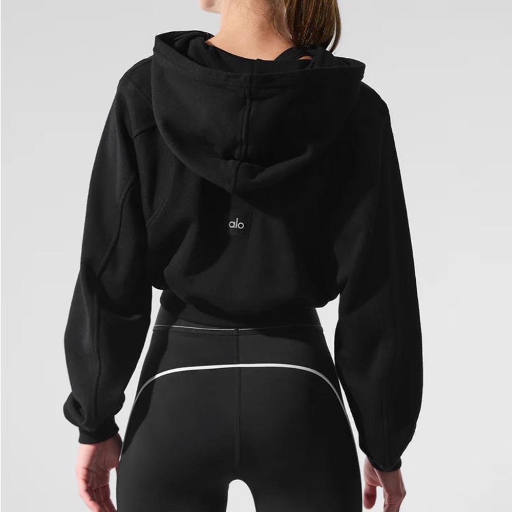 Alo Yoga Sweet Escape Zip Up Hoodie Size Small NWT - Black - Picture 2 of 5